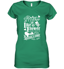Load image into Gallery viewer, A mother is like a flower each one is beautiful and unique Women's V-Neck T-Shirt