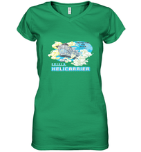 Load image into Gallery viewer, Marvel S.H.I.E.L.D. Helicarrier Protecting The Skies Women's V-Neck T-Shirt
