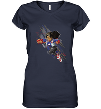 Load image into Gallery viewer, Marvel Rising Secret Warriors Miss America Action Pose Women's V-Neck T-Shirt
