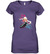 Load image into Gallery viewer, Marvel Rising Secret Warriors Ghost Spider Action Pose Women's V-Neck T-Shirt