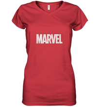 Load image into Gallery viewer, Marvel Classic Distressed Logo Women's V-Neck T-Shirt