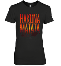 Load image into Gallery viewer, Disney Lion King Hakuna Matata Sunset Fill Trio Logo Women's Premium T-Shirt