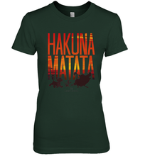 Load image into Gallery viewer, Disney Lion King Hakuna Matata Sunset Fill Trio Logo Women's Premium T-Shirt