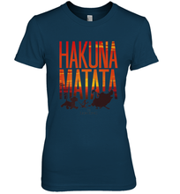 Load image into Gallery viewer, Disney Lion King Hakuna Matata Sunset Fill Trio Logo Women's Premium T-Shirt