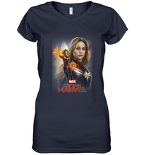 Load image into Gallery viewer, Marvel Captain Marvel Powers Portrait Women's V-Neck T-Shirt