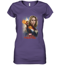 Load image into Gallery viewer, Marvel Captain Marvel Powers Portrait Women's V-Neck T-Shirt