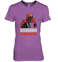 Load image into Gallery viewer, Marvel Deadpool SHHH No One Cares Whisper Women's Premium T-Shirt