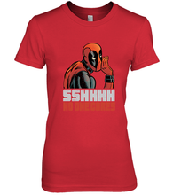 Load image into Gallery viewer, Marvel Deadpool SHHH No One Cares Whisper Women's Premium T-Shirt