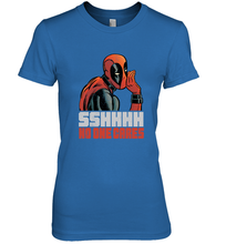 Load image into Gallery viewer, Marvel Deadpool SHHH No One Cares Whisper Women's Premium T-Shirt