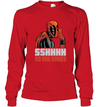 Load image into Gallery viewer, Marvel Deadpool SHHH No One Cares Whisper Long Sleeve T-Shirt