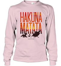 Load image into Gallery viewer, Disney Lion King Hakuna Matata Sunset Fill Trio Logo Long Sleeve T-Shirt