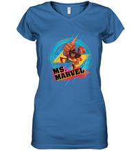 Load image into Gallery viewer, Marvel Rising Secret Warriors Ms. Marvel Portrait Logo Women's V-Neck T-Shirt