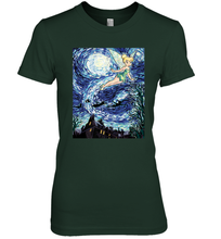 Load image into Gallery viewer, Disney Peter Pan Tinker Bell Starry Night Portrait Women's Premium T-Shirt