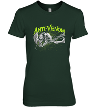 Load image into Gallery viewer, Marvel Anti Venom Green Splatter Web Swing Action Shot Women's Premium T-Shirt