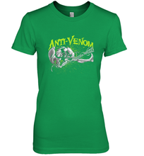 Load image into Gallery viewer, Marvel Anti Venom Green Splatter Web Swing Action Shot Women's Premium T-Shirt