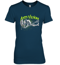 Load image into Gallery viewer, Marvel Anti Venom Green Splatter Web Swing Action Shot Women's Premium T-Shirt
