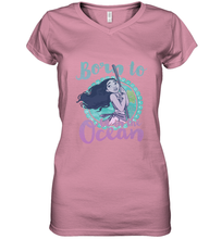 Load image into Gallery viewer, Disney Moana Born To Be In The Ocean Painted Women's V-Neck T-Shirt