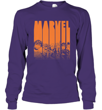 Load image into Gallery viewer, Marvel Avengers Halloween Logo Character Stencil Long Sleeve T-Shirt