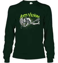 Load image into Gallery viewer, Marvel Anti Venom Green Splatter Web Swing Action Shot Long Sleeve T-Shirt