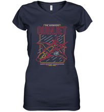Load image into Gallery viewer, Marvel Avengers Quinjet Neon Lights Women's V-Neck T-Shirt