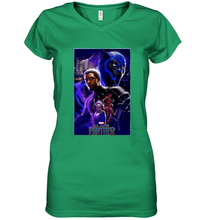 Load image into Gallery viewer, Marvel Black Panther Movie Wakanda Purple Poster Women's V-Neck T-Shirt
