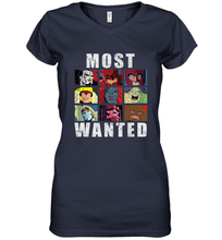 Load image into Gallery viewer, Marvel X Men Most Wanted Villains Retro Women's V-Neck T-Shirt
