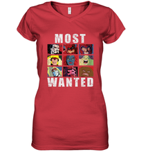 Load image into Gallery viewer, Marvel X Men Most Wanted Villains Retro Women's V-Neck T-Shirt