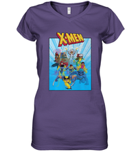 Load image into Gallery viewer, Marvel X Men Animated Series Poster Retro 90s Women's V-Neck T-Shirt