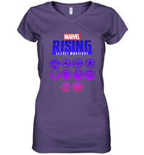 Load image into Gallery viewer, Marvel Rising Secret Warriors Hero Emblem Logo Women's V-Neck T-Shirt