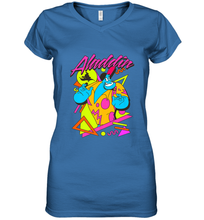 Load image into Gallery viewer, Disney Aladdin Genie In A Shirt Retro Abstract Women's V-Neck T-Shirt
