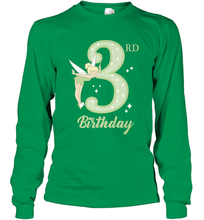 Load image into Gallery viewer, Disney Peter Pan 3rd Birthday Tinkerbell Portrait Long Sleeve T-Shirt