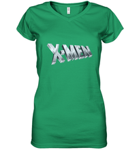 Load image into Gallery viewer, Marvel X Men Logo Retro 90s Animated Series Women's V-Neck T-Shirt