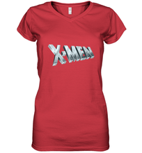 Load image into Gallery viewer, Marvel X Men Logo Retro 90s Animated Series Women's V-Neck T-Shirt