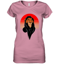Load image into Gallery viewer, Disney Lion King Retro Scar Striped Portrait Women's V-Neck T-Shirt