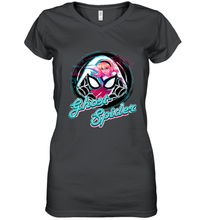 Load image into Gallery viewer, Marvel Rising Secret Warriors Ghost Spider Portrait Badge Women's V-Neck T-Shirt