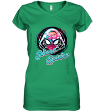 Load image into Gallery viewer, Marvel Rising Secret Warriors Ghost Spider Portrait Badge Women's V-Neck T-Shirt