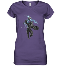 Load image into Gallery viewer, Marvel Avengers Endgame Captain America Assemble Lightning Women's V-Neck T-Shirt