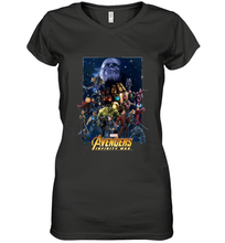 Load image into Gallery viewer, Marvel Avengers Infinity War Neon Team 2 Women's V-Neck T-Shirt