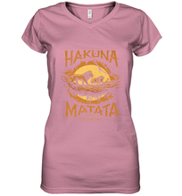 Load image into Gallery viewer, Disney The Lion King Live Action Hakuna Matata Sunset Poster Women's V-Neck T-Shirt