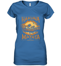 Load image into Gallery viewer, Disney The Lion King Live Action Hakuna Matata Sunset Poster Women's V-Neck T-Shirt