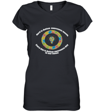Load image into Gallery viewer, April is autism awareness month , Every day is Autism awareness day in our home AutismT shirt Women's V-Neck T-Shirt