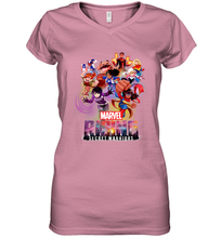 Load image into Gallery viewer, Marvel Rising Secret Warriors Hero Action Pose Collage Women's V-Neck T-Shirt