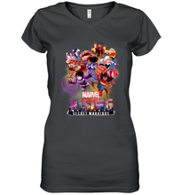 Load image into Gallery viewer, Marvel Rising Secret Warriors Hero Action Pose Collage Women's V-Neck T-Shirt