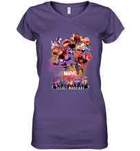 Load image into Gallery viewer, Marvel Rising Secret Warriors Hero Action Pose Collage Women's V-Neck T-Shirt