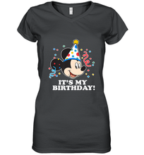 Load image into Gallery viewer, Disney Mickey Mouse It�s My Birthday Women's V-Neck T-Shirt