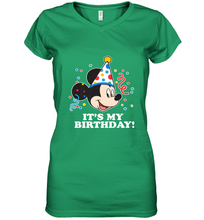 Load image into Gallery viewer, Disney Mickey Mouse It�s My Birthday Women's V-Neck T-Shirt