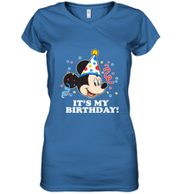 Load image into Gallery viewer, Disney Mickey Mouse It�s My Birthday Women's V-Neck T-Shirt
