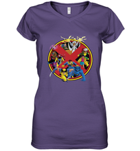 Load image into Gallery viewer, Marvel X Men Animated Series Logo Retro 90s Women's V-Neck T-Shirt