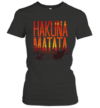 Load image into Gallery viewer, Disney Lion King Hakuna Matata Sunset Fill Trio Logo Women's T-Shirt
