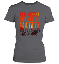 Load image into Gallery viewer, Disney Lion King Hakuna Matata Sunset Fill Trio Logo Women's T-Shirt
